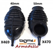 BGM rubber manifold "Armadillo". Diam. 40mm for Lambretta S1 + S2 + TV2 + S3 + TV3 + Special + SX + DL + Serveta