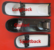 'Dante Sportback' sports seat (black + blue) Lambretta LI + TV + SX + Special + GP/DL +Serveta