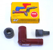 NGK high quality resistor-type plastic spark plug cap (red or black colours) 