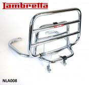 Chrome upright rear carrier accessory for Lambretta V-Special