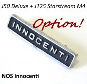 Innocenti front legshield badge for Lambretta J50 DL (DeLuxe) + J125 M4 Starstream