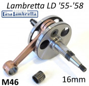 NEW! Complete Casa Lambretta crankshaft with 16mm gudgeon pin for Lambretta LD