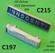 Innocenti front legshield badge for Lambretta J50 DL (DeLuxe) + J125 M4 Starstream