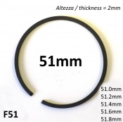 51mm (2.0mm thick) high quality original type piston ring + all oversizes