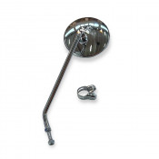 LEFT hand round MEDIUM length stemmed mirror (with round bar clamp)
