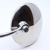 Adjustable round chromed legshield mirror (left side), by Scootopia