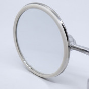 Adjustable round chromed legshield mirror (left side), by Scootopia