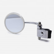 Adjustable round chromed legshield mirror (left side), by Scootopia