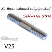 Extra long 6mm engine sidecasing stud (stainless steel) for fixing exhaust tailpipe