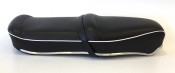 Black (with white piping) Pegasus 'flatbase' seat Lambretta S3 (LOW fronted version) + S1 / S2