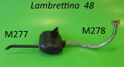Chrome exhaust downpipe Lambrettino 48