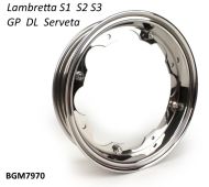 VERY high quality fully mirror polished stainless steel BGM wheel rim for Lambretta LI S1 S2 TV2 S3 Special SX TV3 DL /GPServeta