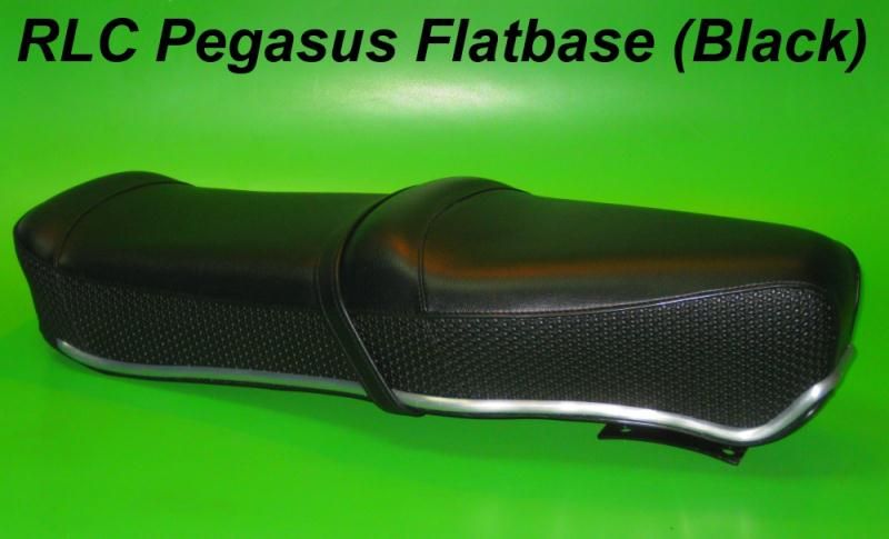 Sella RLC Pegasus Flatbase Nera, Versione ALTA, per Lambretta LI + TV + SX + DL + Serveta