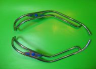 Lambretta LD125 LD150 Ulma style double legshield trims (blue gems)
