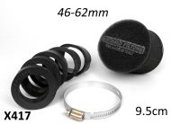 Filtro aria in spugna Marchald colore nero, h. 9.5cm, collettore intercambiabile da 46 a 62mm