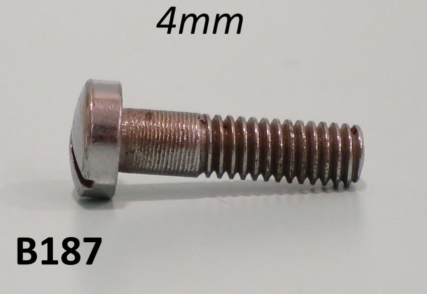 4mm nickle plated screw for kickstart mechanism box on engine side Lambretta A + B + C + LC
