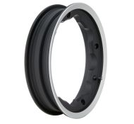 SIP Matt Black with polished edge tubeless wheel rim Lambretta LI + TV + SX + Special + DL + Serveta