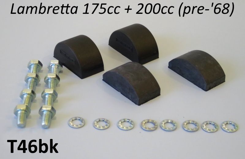 Kit tamponi fine corsa forcella anteriore + viti + ranelle per Lambretta TV3 + SX200 + DL200