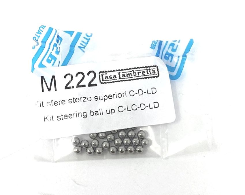 Upper steering race ball bearing set Lambretta C + LC + D + LD + E + F