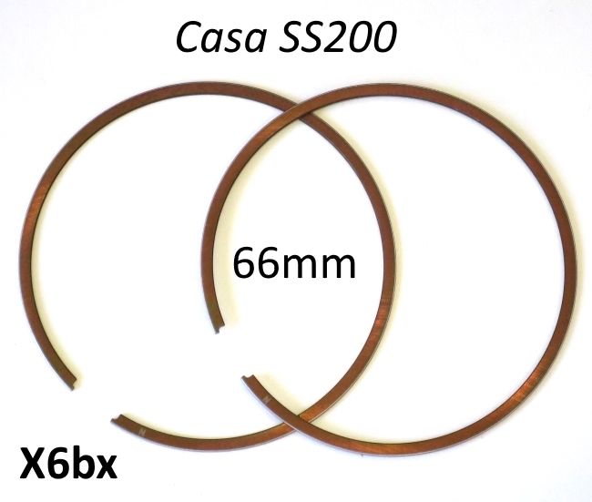Pair of high quality 66mm piston rings for Casa Performance SS200 (+ similar 200cc tuning kits)