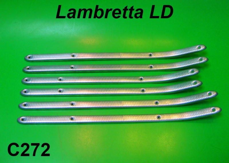 Aluminium floorboard runner set for Lambretta LD125 Deriv. '56 + LD125 '57
