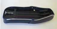 Sella RLC Pegasus Flatbase Blu Scuro Versione BASSA, per Lambretta LI + TV + SX + Special + DL + Serveta