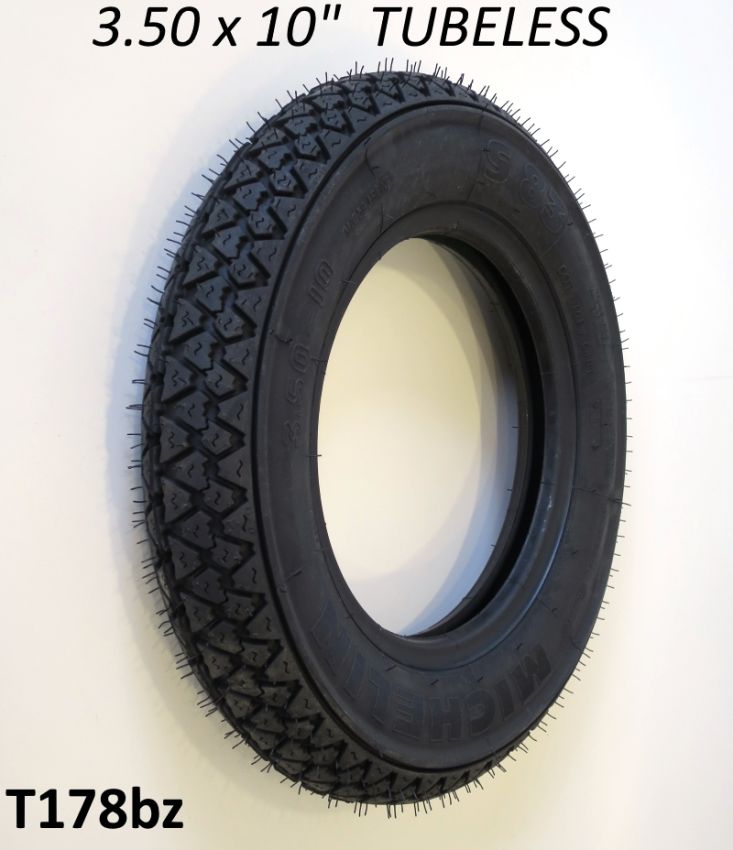Pneumatico Michelin S83 3.50 x 10" - versione TUBELESS Lambretta LI + TV + SX + Special + DL + Serveta