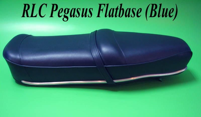 Blue Pegasus 'flatbase' seat HIGH fronted version for Lambretta LI + TV + SX + DL + Serveta
