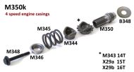 Complete front cush drive sprocket assembly for Lambretta J + Lui Vega Cometa 4 speed models