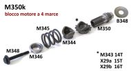 Complete front cush drive sprocket assembly for Lambretta J + Lui Vega Cometa 4 speed models