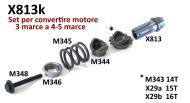Special cush drive sprocket assembly for converting 3 speed casings to 4/5 speed Lambretta J + Lui