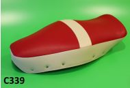 Copertina sella lunga bicolore rossa + crema Lambretta LI + TV3 + SX + Special