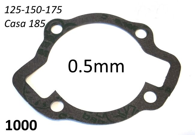 Guarnizione cilindro spessore 0.5mm Lambretta LI + TV + SX + Special + DL + Serveta (125, 150 & 175cc)