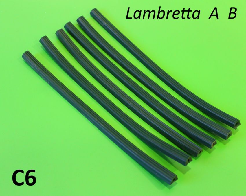 Green floorboard rubber runner inserts set for Lambretta A