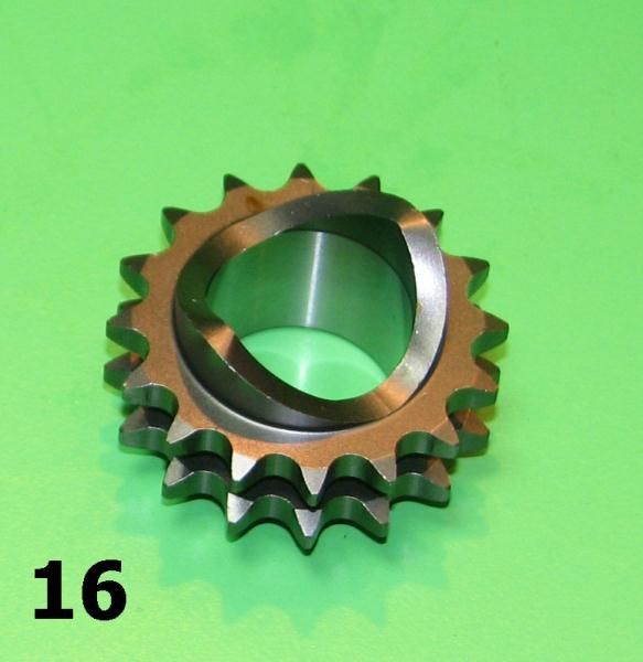 Pignone anteriore Z16 per Lambretta LI S1, LI S2, LI S3 Special, SX, TV, DL