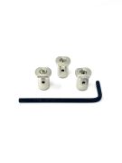 Kit morsetti cavi cambio + frizione Oiltek in acciaio Inox per Lambretta LI + TV2/3 + SX + Special + DL + Serveta (forniti con chiave a brugola)