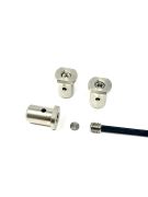 Kit morsetti cavi cambio + frizione Oiltek in acciaio Inox per Lambretta LI + TV2/3 + SX + Special + DL + Serveta (forniti con chiave a brugola)