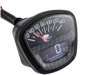 Contachilometri / conta-giri multi funzioni SIP (fondo finto carbonio) Lambretta LI S3 + TV3 + SX + Special + DL + Serveta
