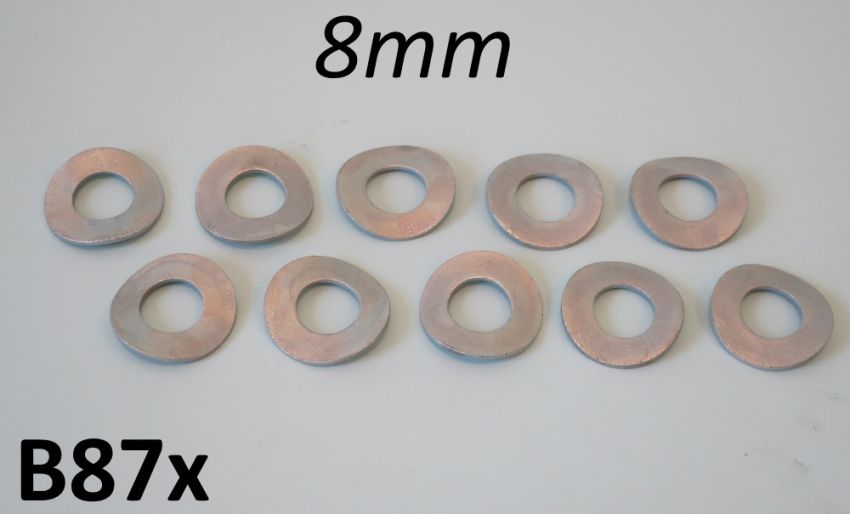 Set 10 x 8mm wavy washers for wheels / bodywork