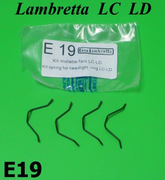 Set di molle per fissaggio vetro faro anteriore Lambretta LC + LD