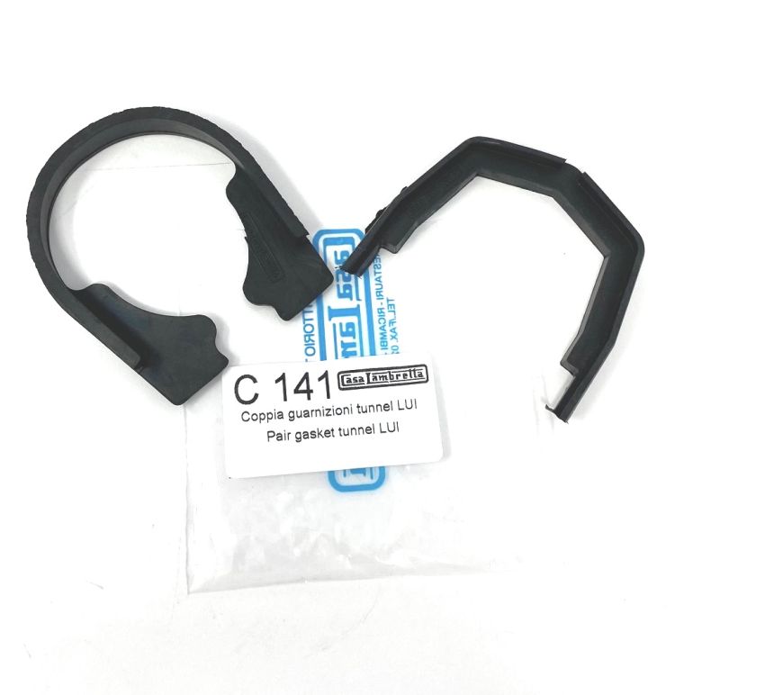 Top & bottom rubber trims for central tunnel for Lambretta Lui/Vega/Cometa