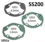 Set of 3 x base gaskets (0.3 + 0.5 + 1.0mm thicknesses) for Casa Performance SS200 kit (+ similar)