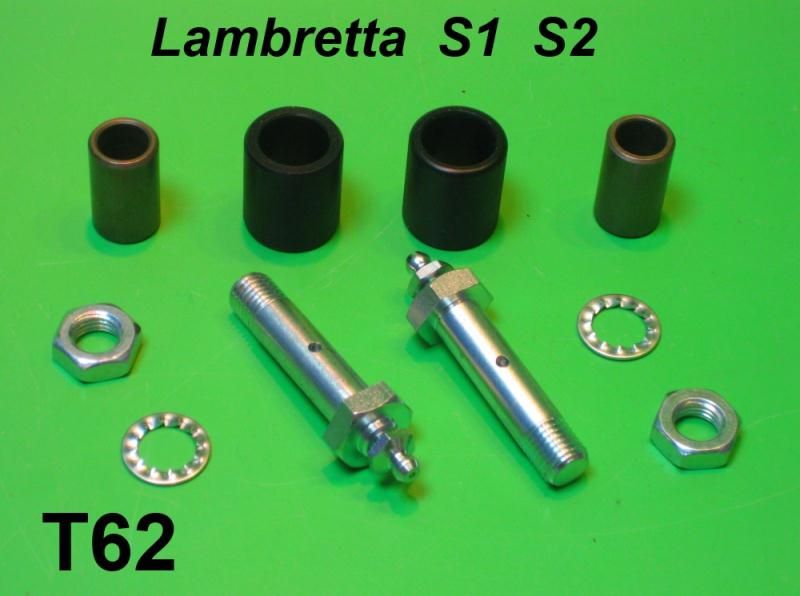 Pair of fork link bolts with grease nipples + bushes Lambretta LI S1/S2  + TV1 + TV2