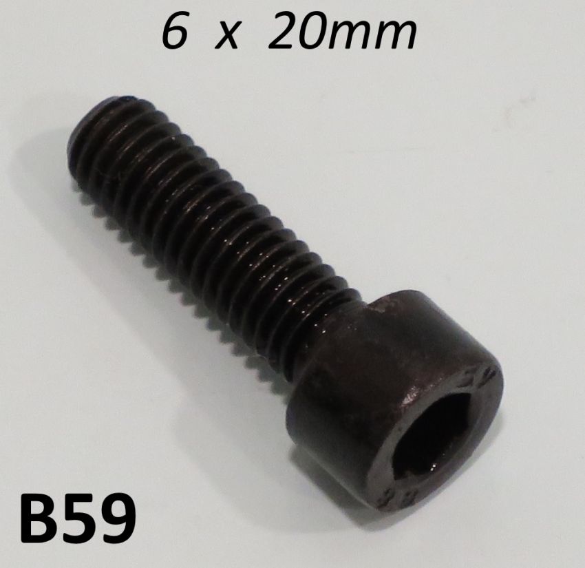 Vite a brugola 6 x 20mm (brunita) per motore Lambretta A (2a vers.) + B + C + LC + D + LD