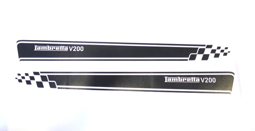 Kit adesivi fiancate laterali Nero Opaco Nuova Lambretta V Special