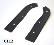 Pair of black mudguard - legshield rubbers for Lambretta GP/DL