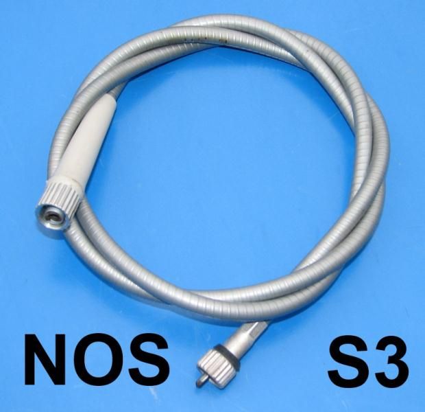 Original Innocenti NOS complete speedo cable Lambretta LI S3 + TV3 + SX + Special (large-head type inner cable)