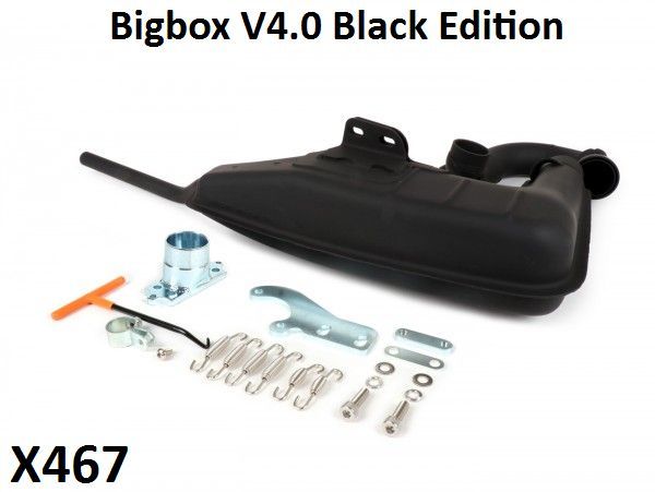 Marmitta BGM PRO Clubman V4.0 Nera per Lambretta S1 + S2 + S3 + DL + Serveta