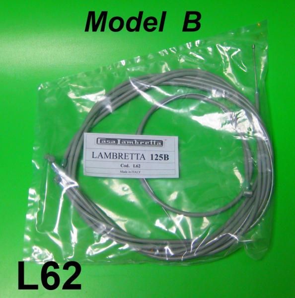 Complete control cable set for Lambretta B model (1st version)