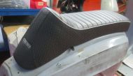Sella sportiva RLC Dante Longback Nera per Lambretta LI + TV + SX + Special + DL + Serveta